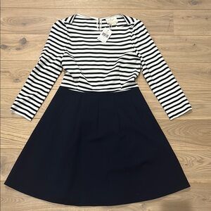 Kate Spade Black and White Midi Dress with Sailor Collar
